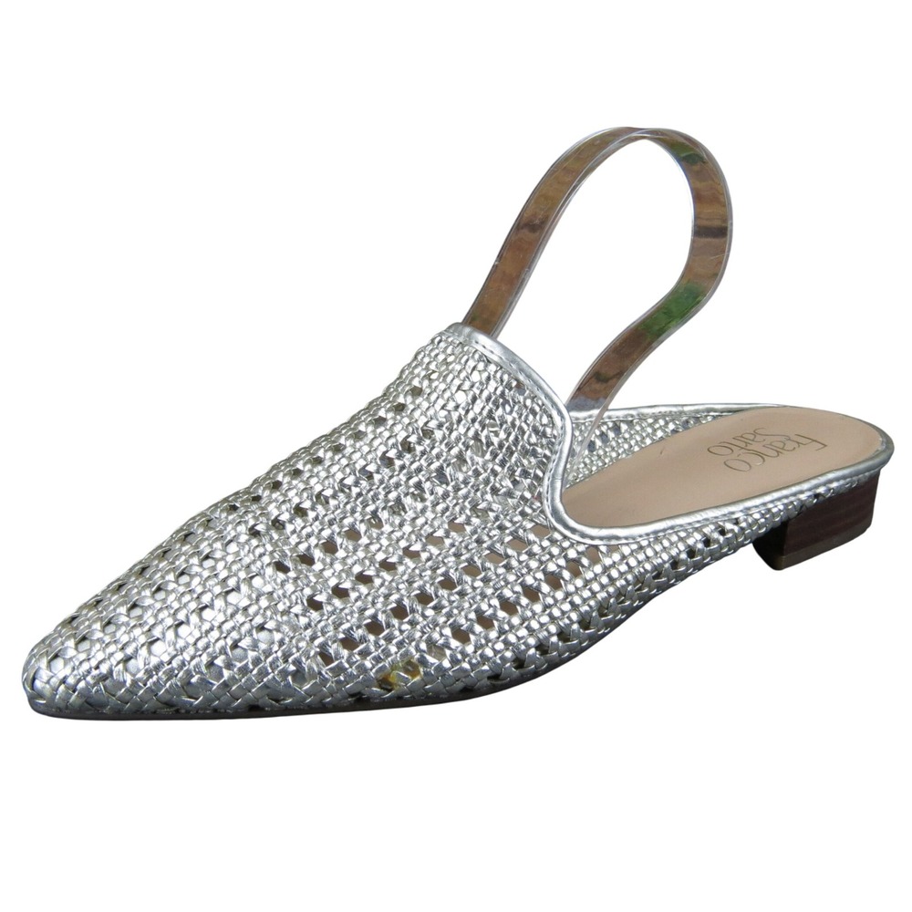 Franco Sarto Women's Gold Sorella Pointed Toe‎ Synthetic Slides 8.5 Casual